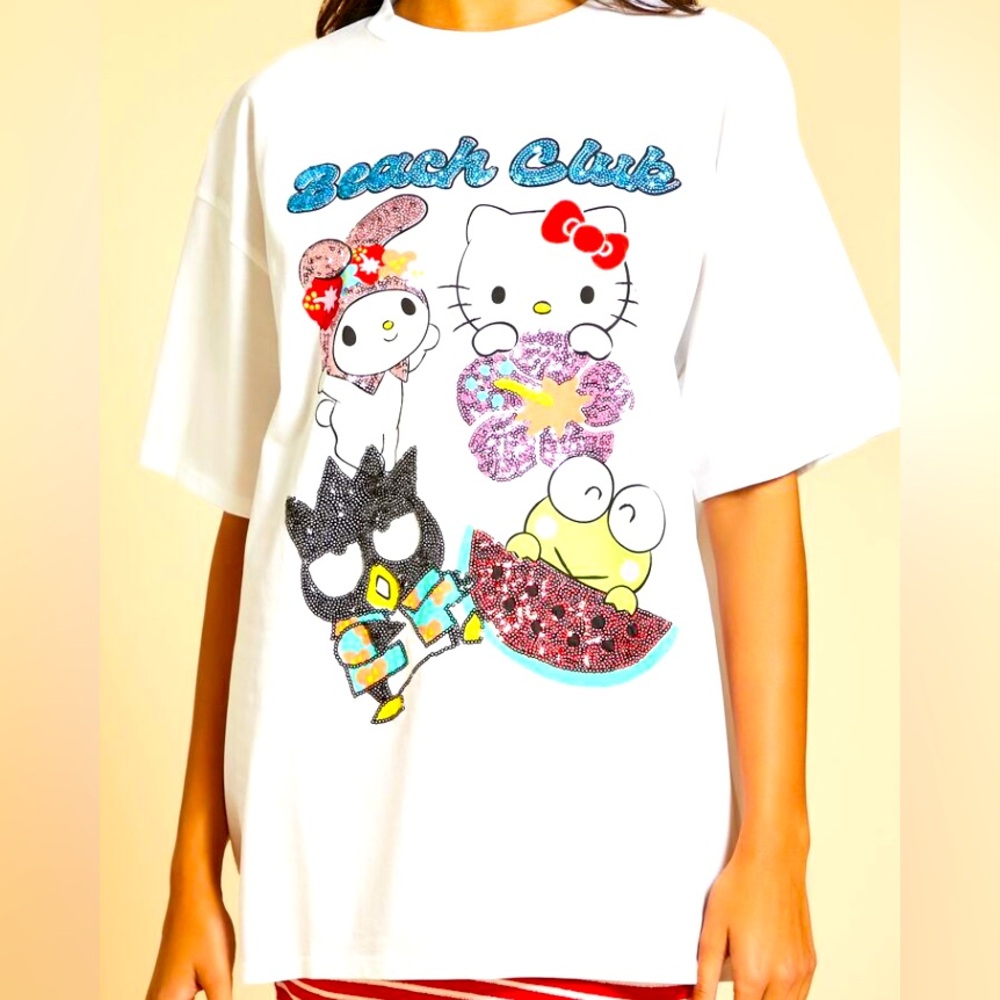 Forever 21, NWT, Hello Kitty & Friends Beach Tee Cover Up, Sz Large
